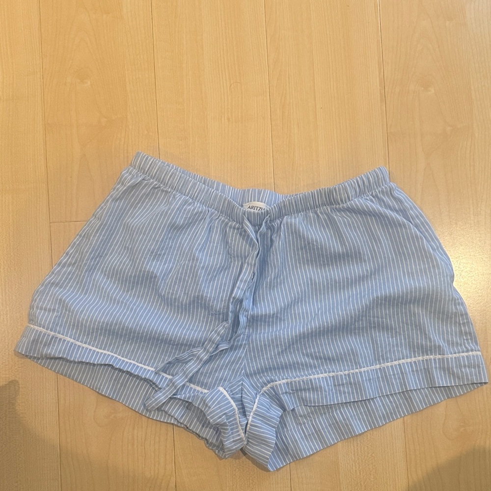 Aritzia XXS - PJ Poplin bottoms - Blue Striped
